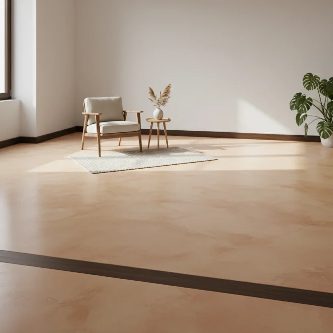 Pavimento con Pastellone a calce dettaglio di interno